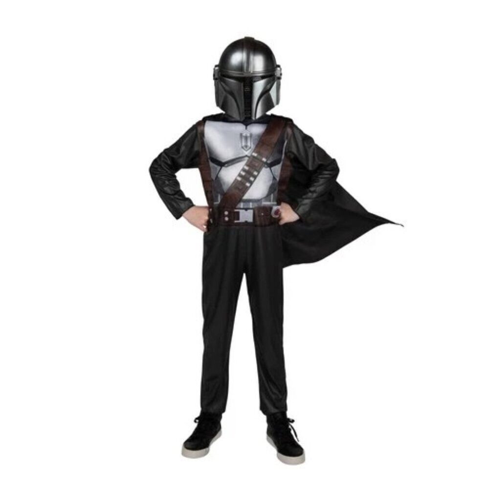 NEW Star Wars Mandalorian Halloween Costume Jazwares Child Large 10-12 Cape Mask